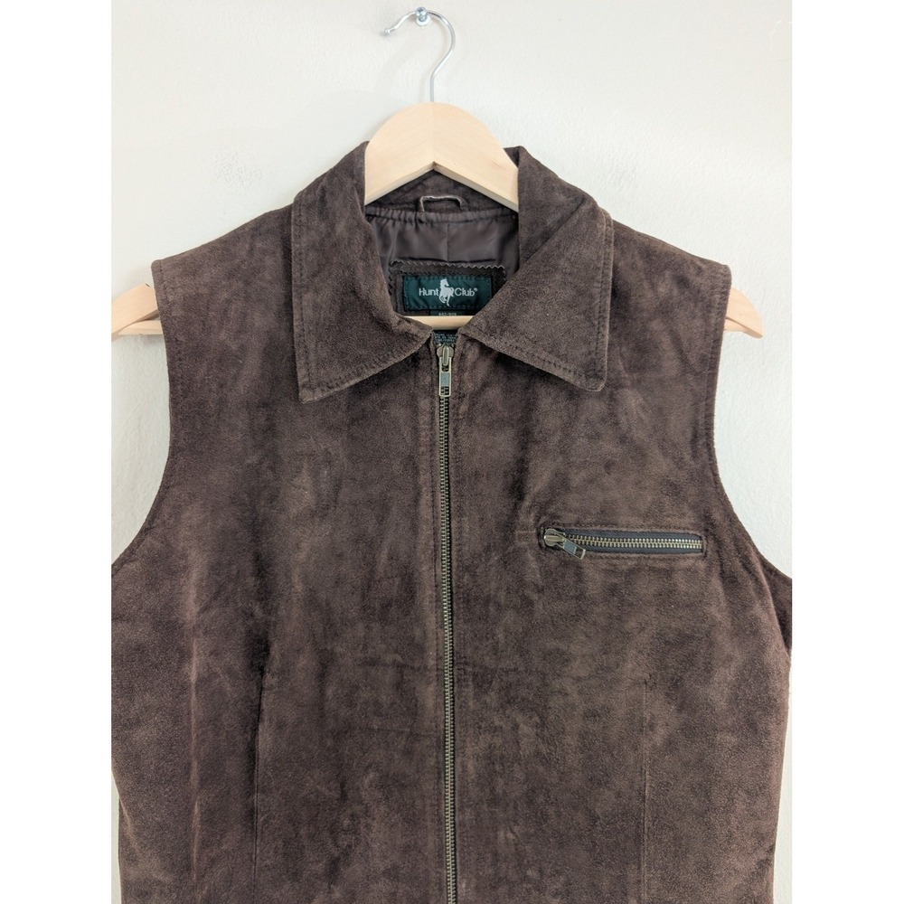 Genuine Suede Leather Vest Western Country Equestrian Medium Tall Hunt Club